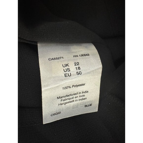 Long Tall Sally Black Blue Mixed Print Jeweled Neckline Sheath Dress Size 18 2X - Picture 5 of 7